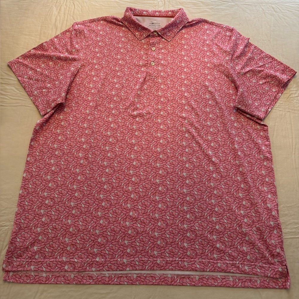 EUC Vineyard Vines Pink Floral-Print Polo XXL - Picture 2 of 7